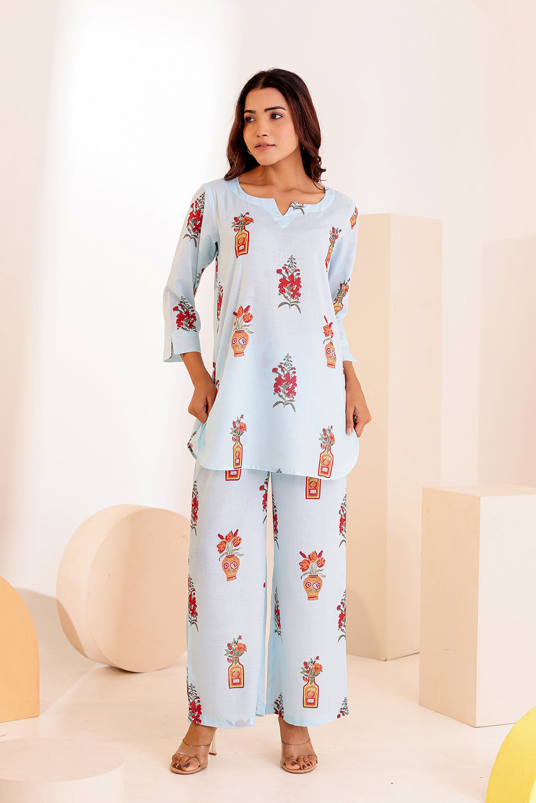 Pansy Blue Cotton Coord Set
