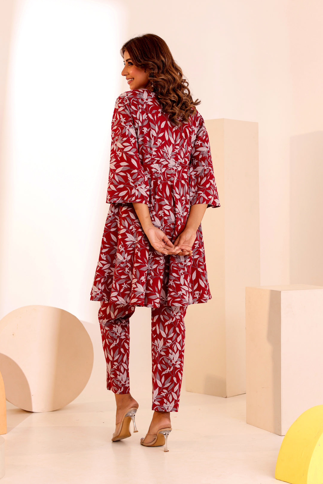 Canon Maroon Cotton Coord Set