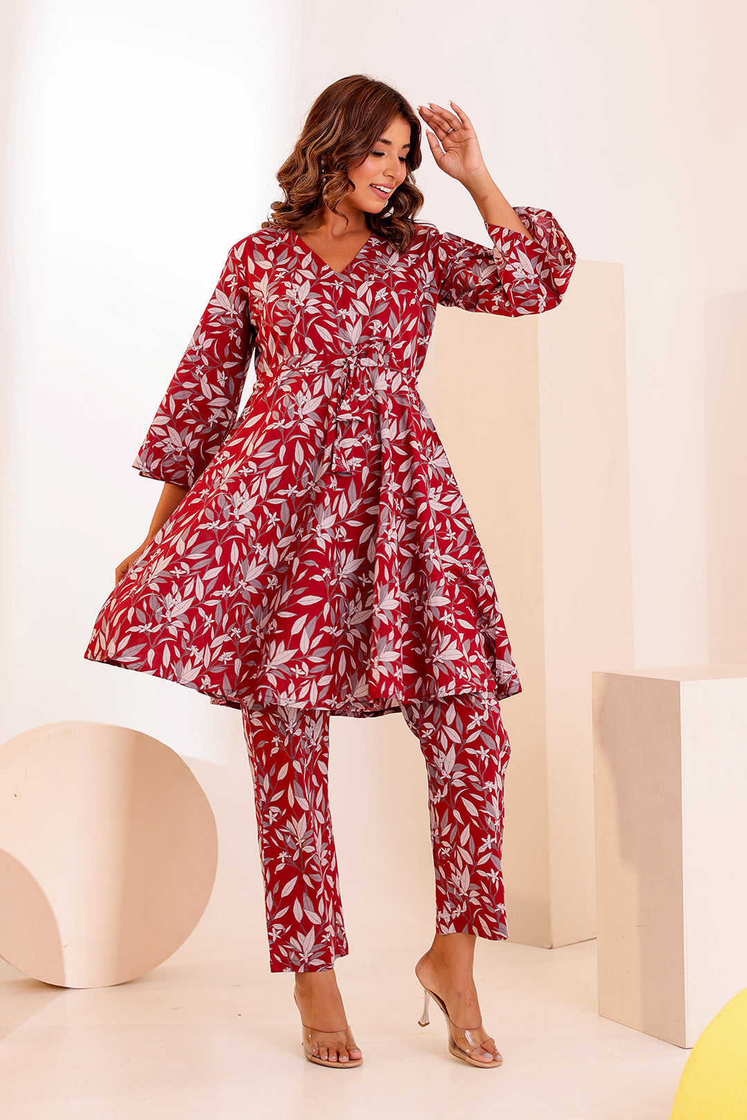 Canon Maroon Cotton Coord Set