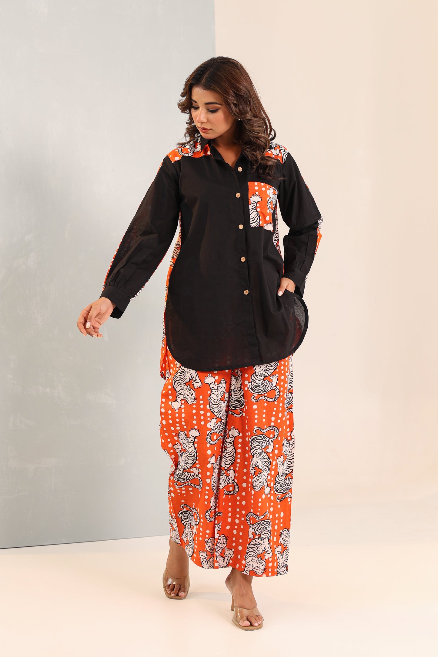 Albino Tiger Cotton Coord Set