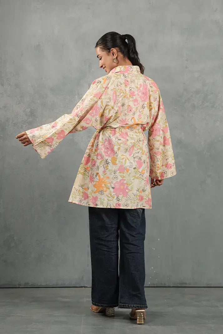 Peach Blossom Tie-Waist Top