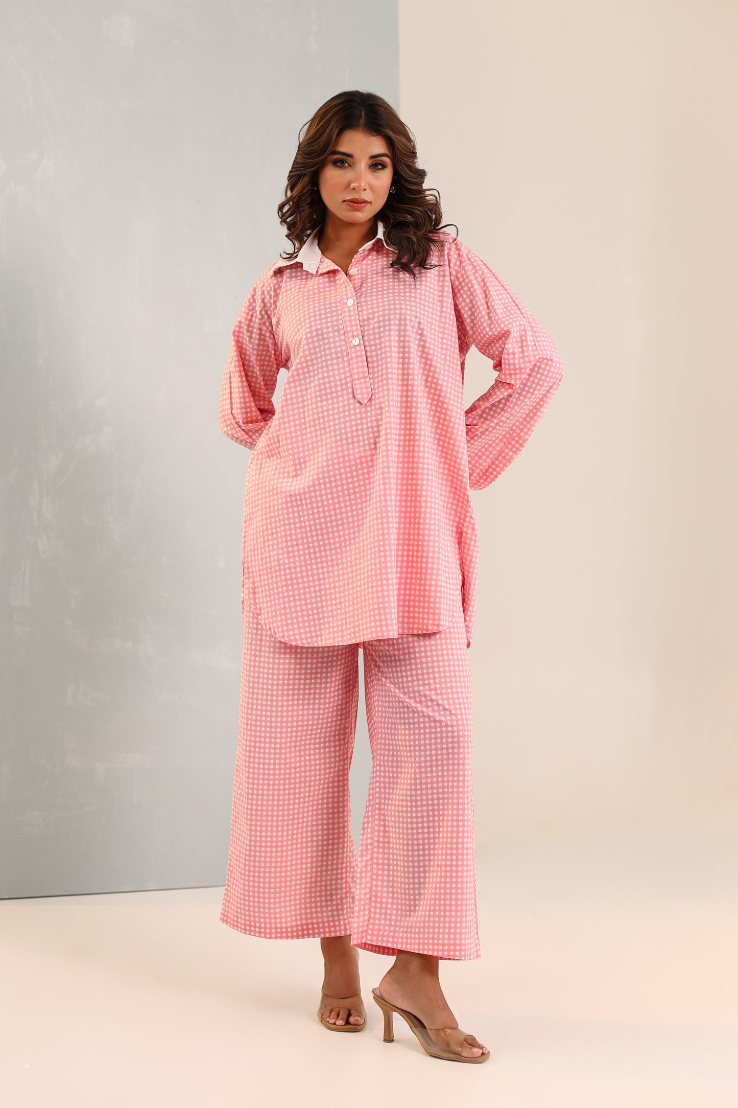 Sakura Pink Plaid Co-ord Set
