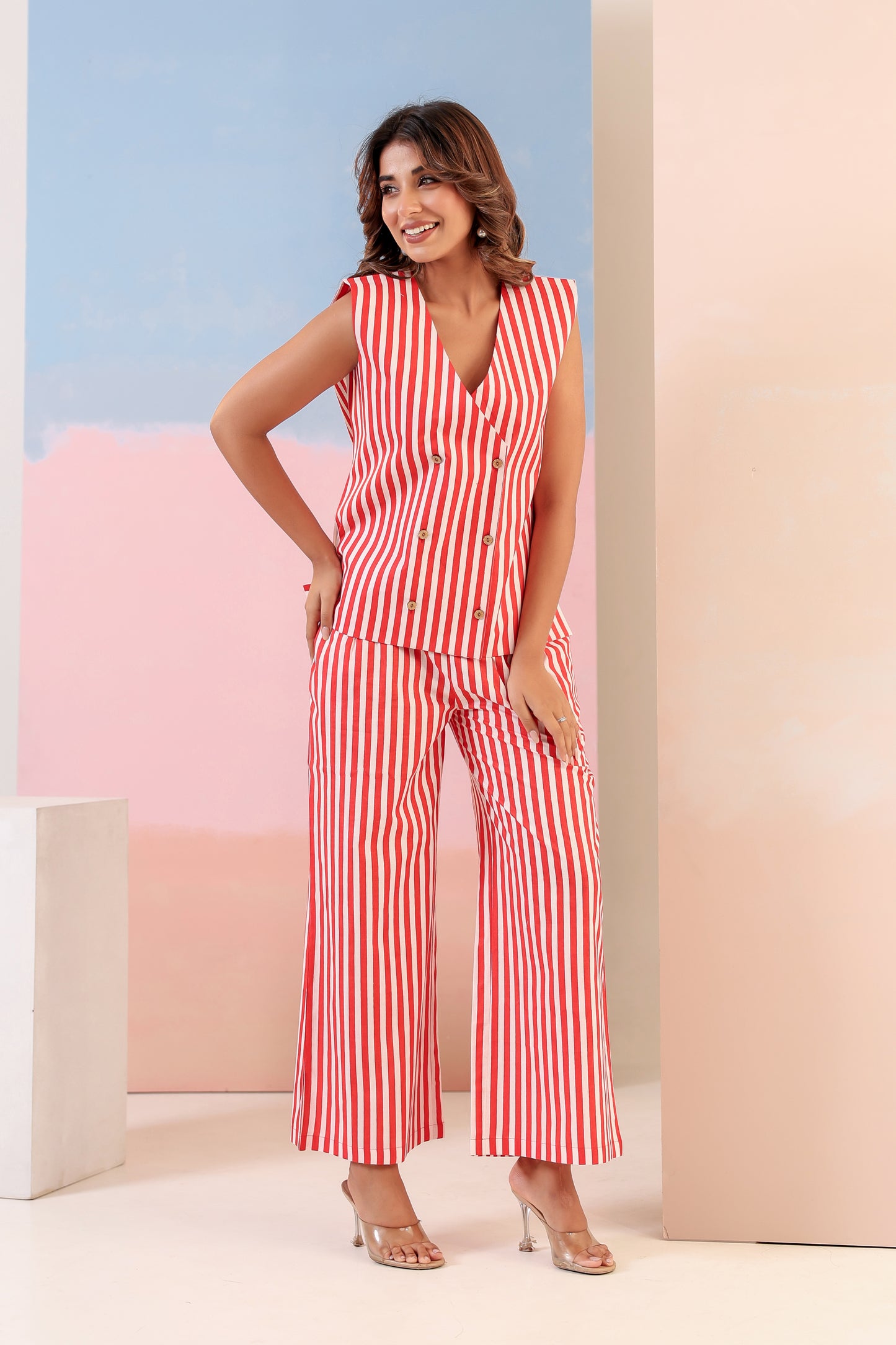 Scarlet Stripes Coord Set