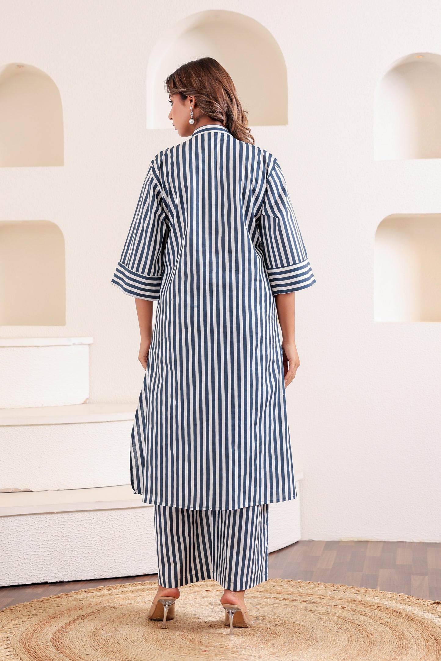 Sleek Blue Cotton Coord Set