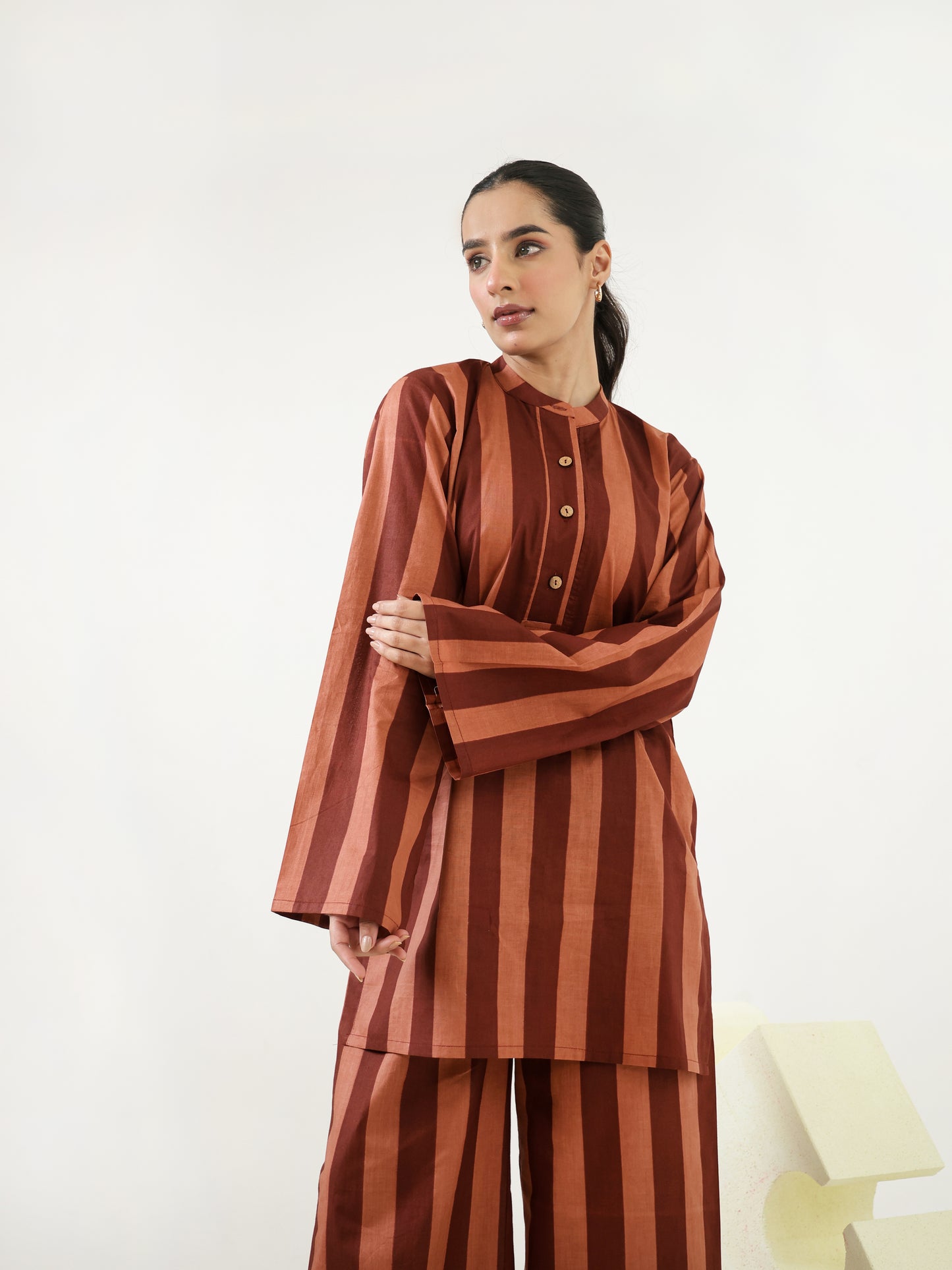 Choco Stripes Cotton Co-ord Set