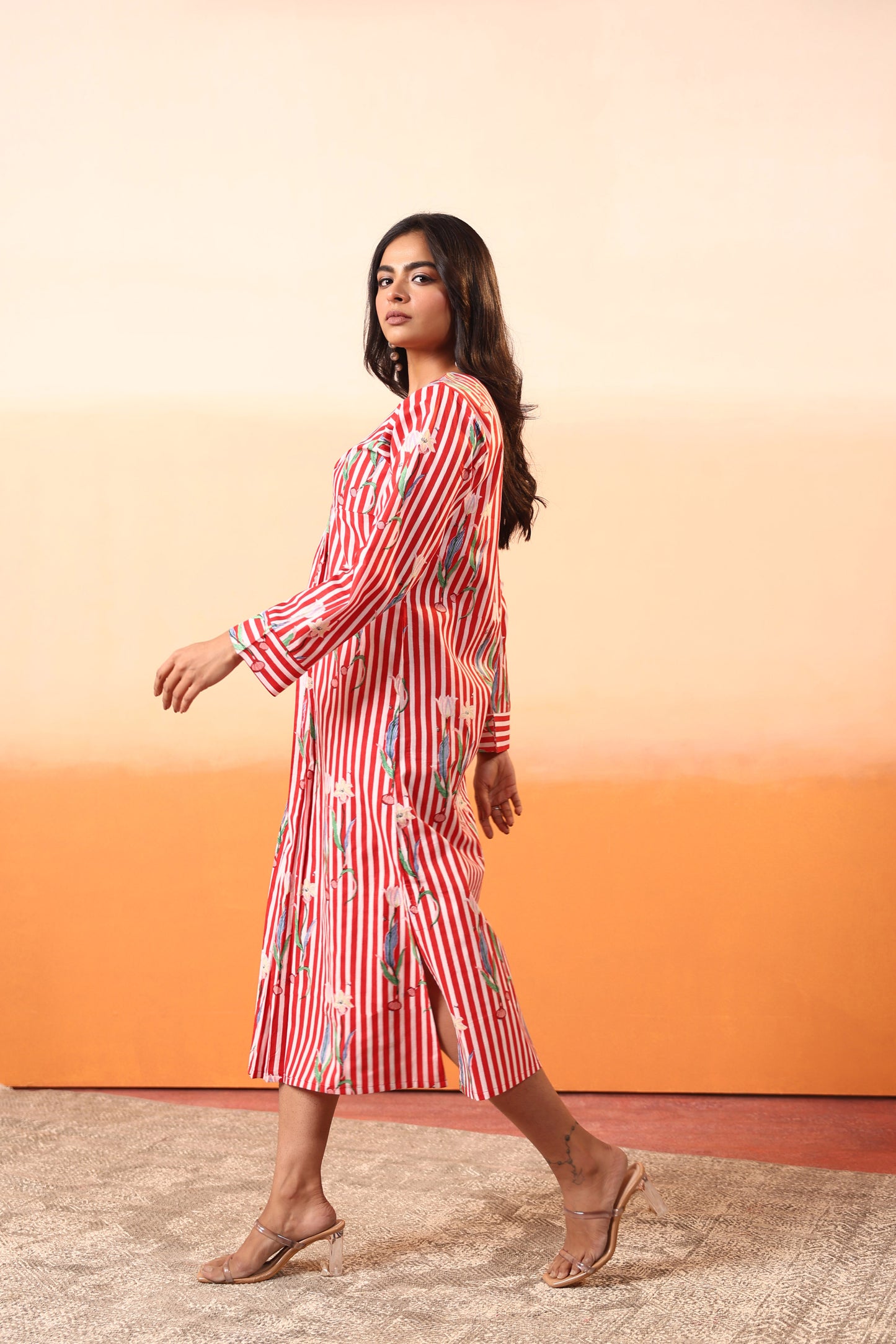 Runway Red Stripe Cotton Dress