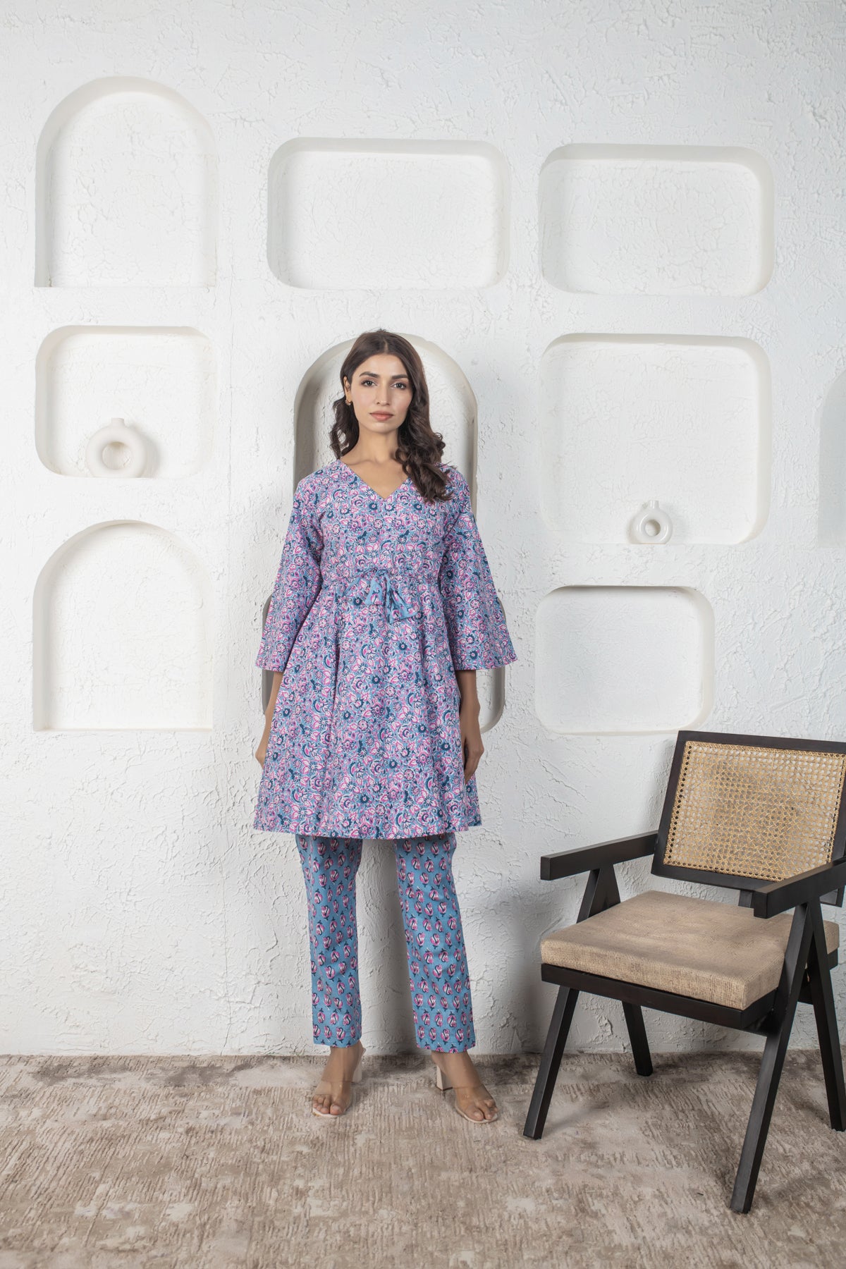 Waterlily Cotton Kaftan Coord Set
