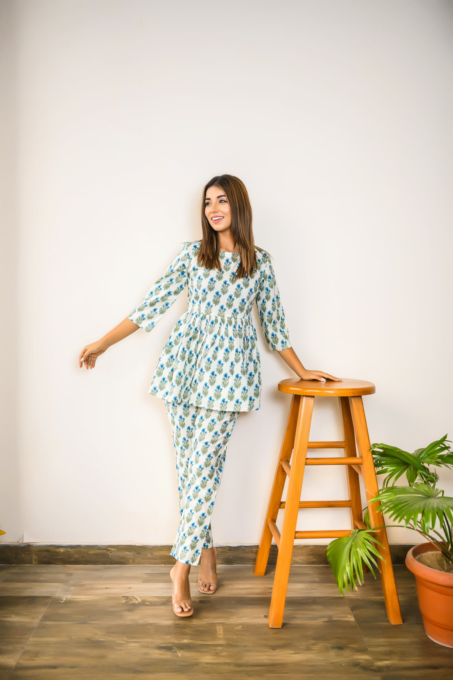 Lace White Top & Pant Set