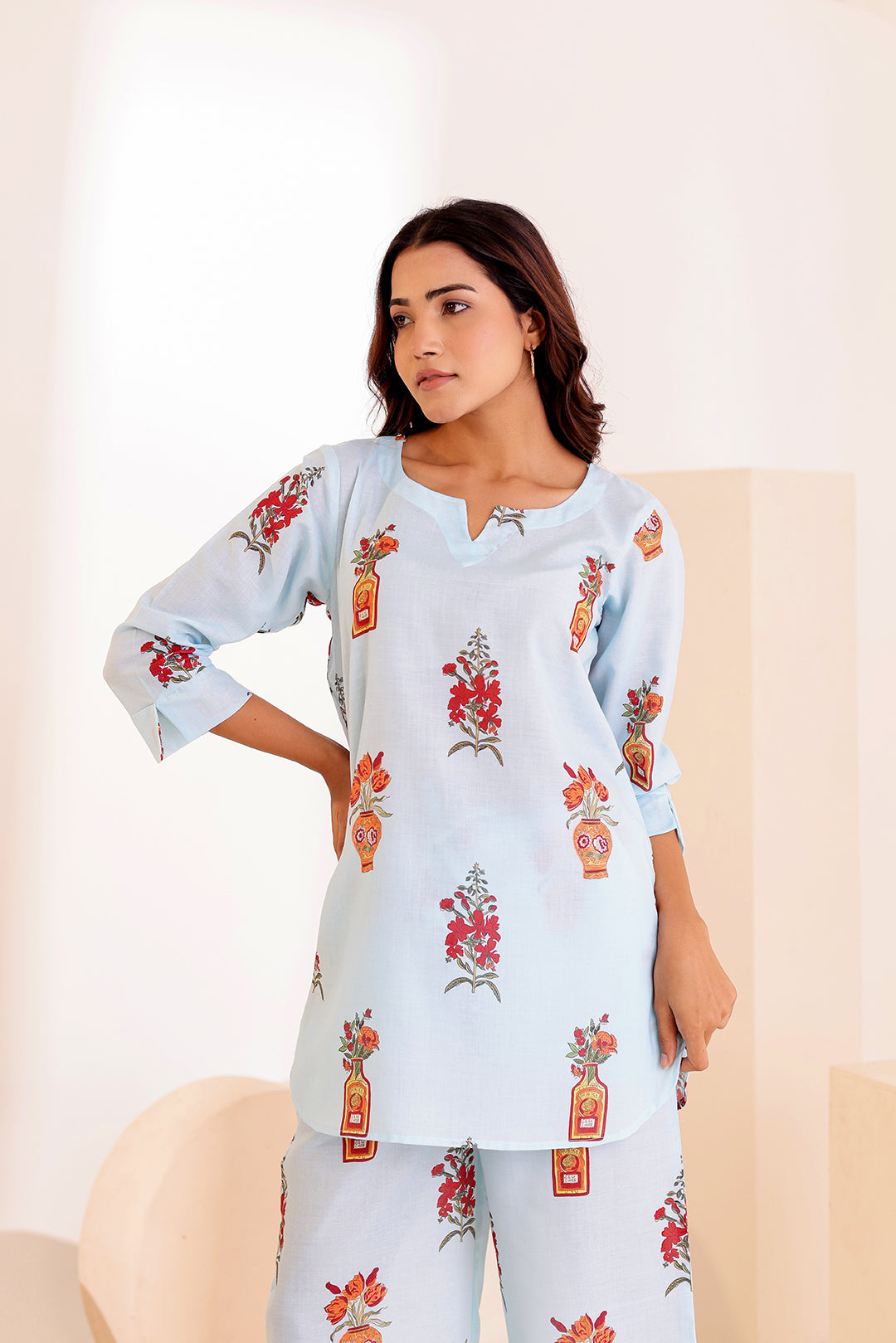 Pansy Blue Cotton Coord Set