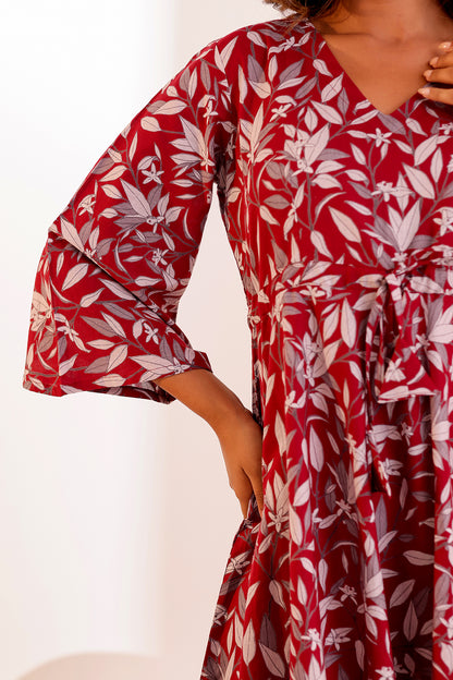 Canon Maroon Cotton Coord Set