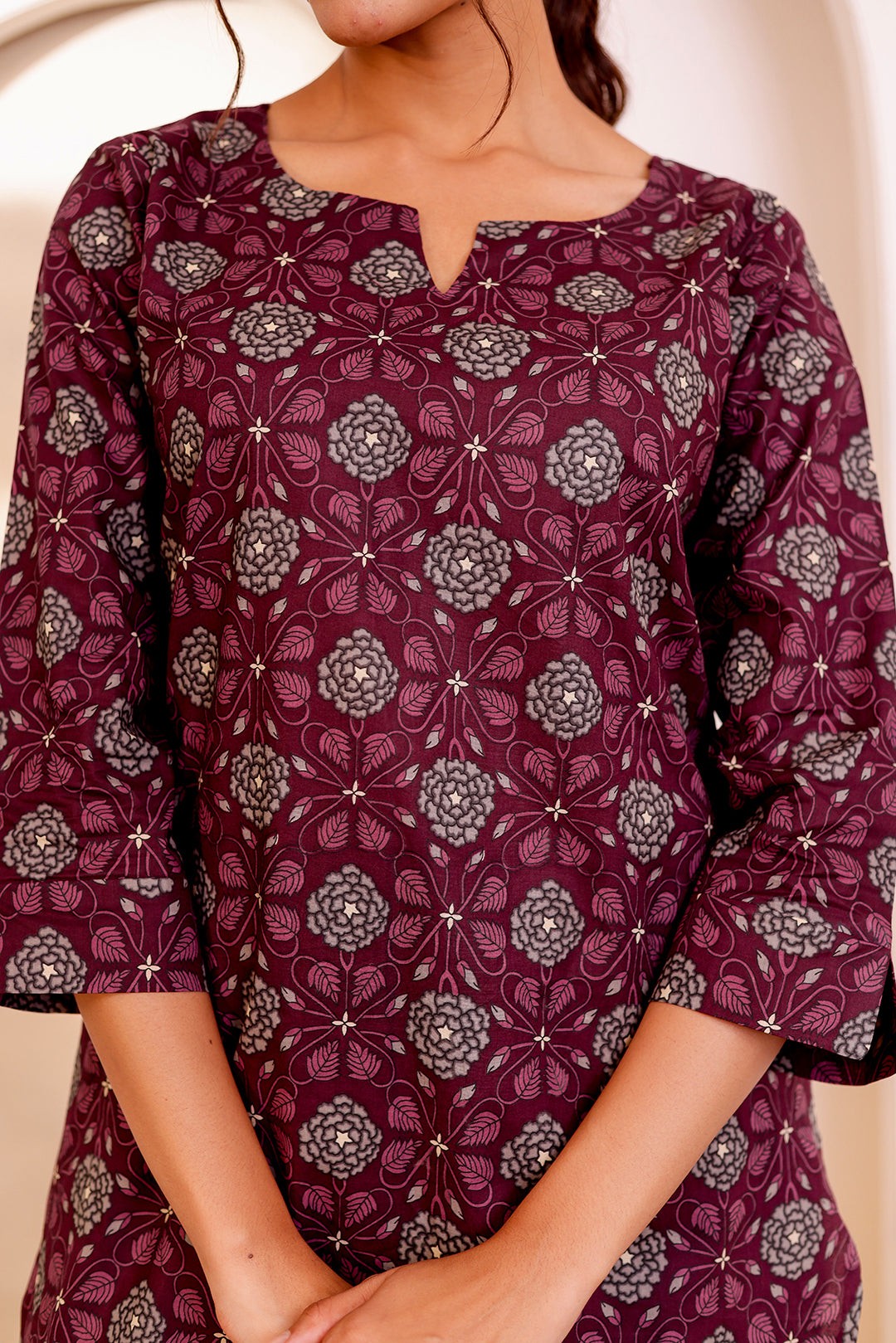 Dark Mauve Cotton Coord Set