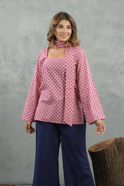 Blush Polka Cotton Co-Ord Set