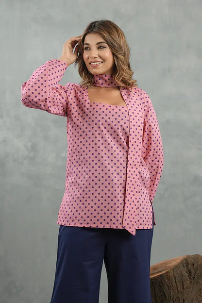 Blush Polka Cotton Co-Ord Set