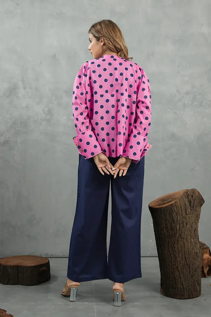 Pink Polka Statement Cotton Co-Ord Set