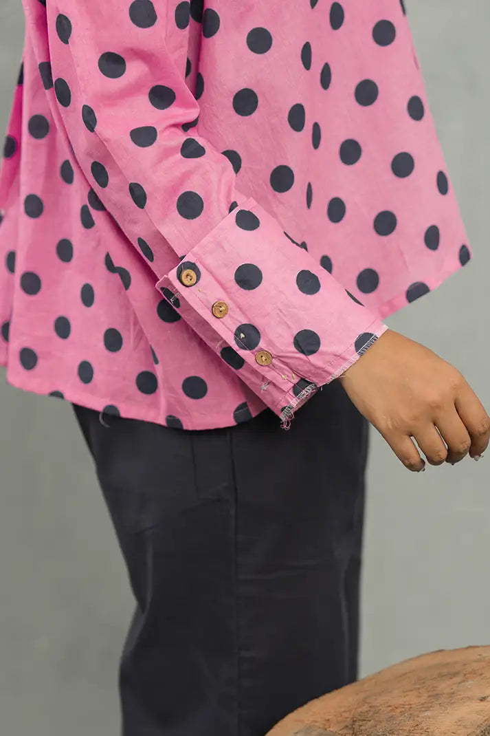 Pink Polka Statement Cotton Co-Ord Set