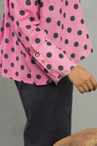 Pink Polka Statement Cotton Co-Ord Set