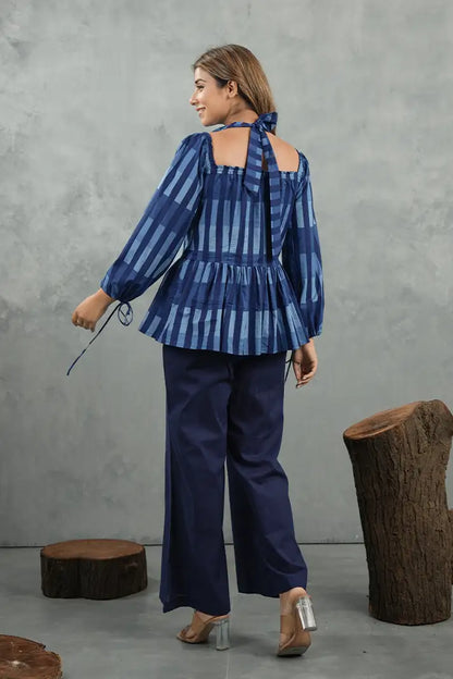 Blueberry Stripe Cotton Cord Set