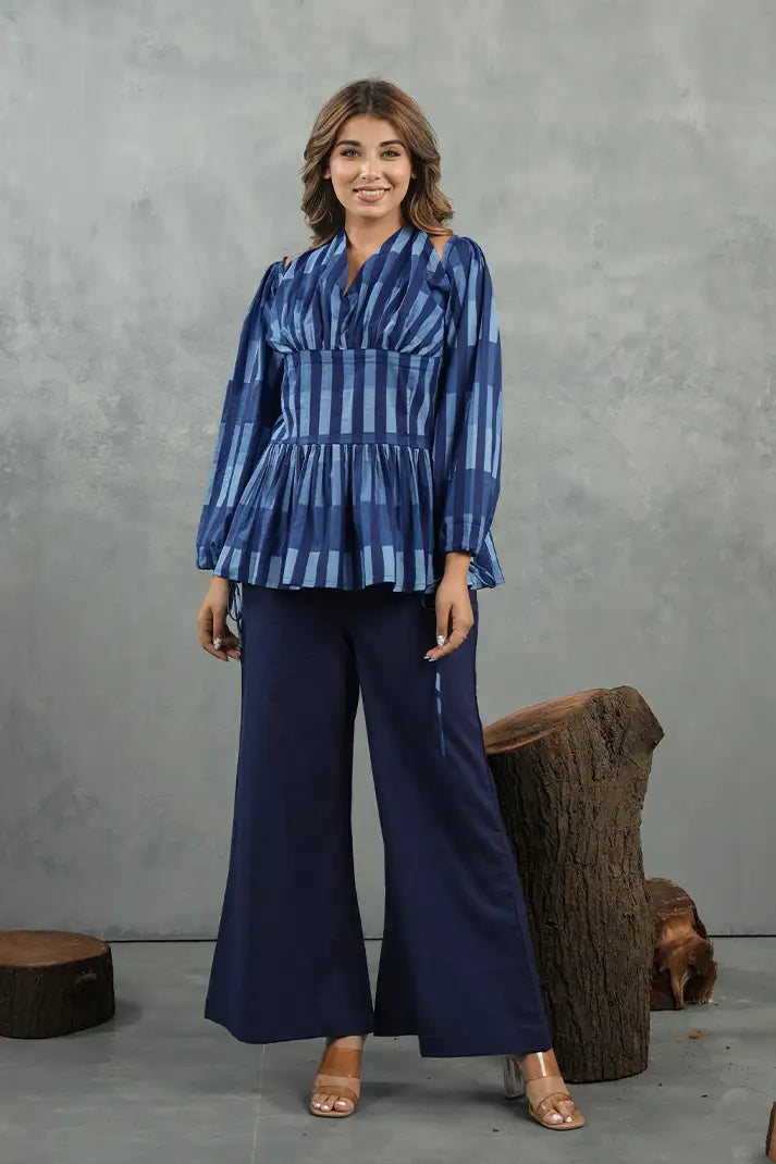 Blueberry Stripe Cotton Cord Set