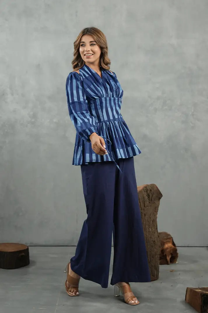 Blueberry Stripe Cotton Cord Set