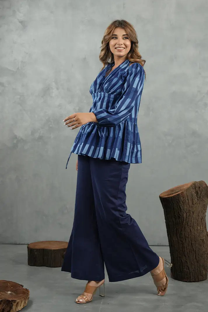 Blueberry Stripe Cotton Cord Set