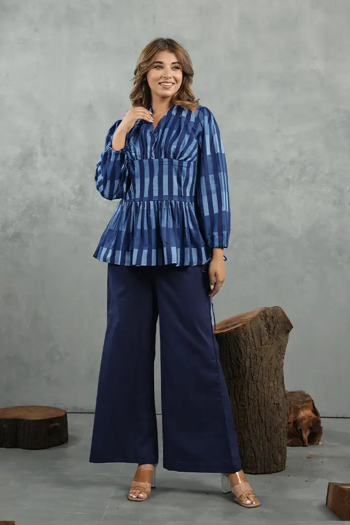 Blueberry Stripe Cotton Cord Set