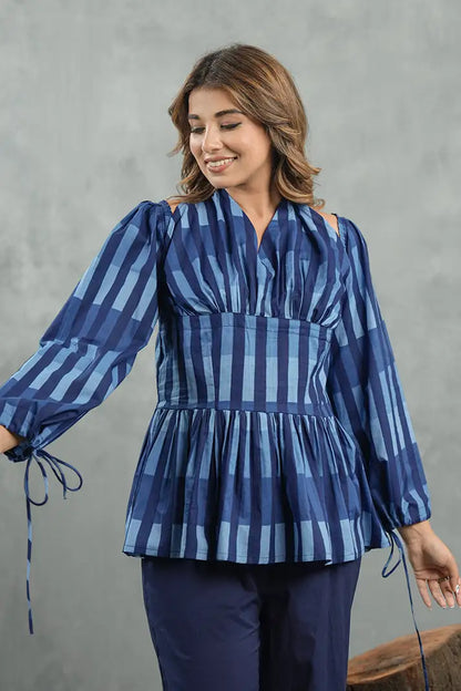 Blueberry Stripe Cotton Cord Set