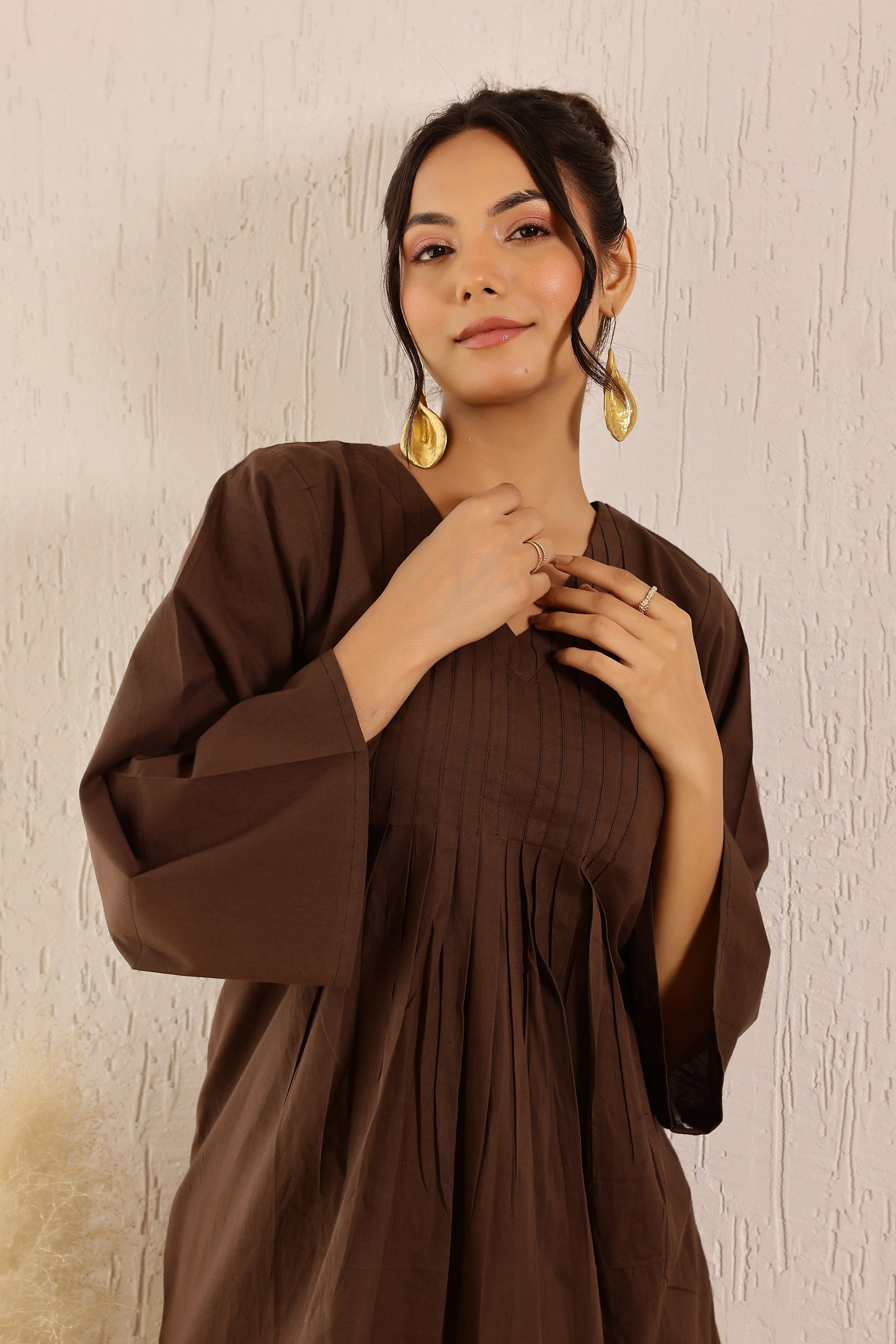 Cookie Brown Solid Coord Set