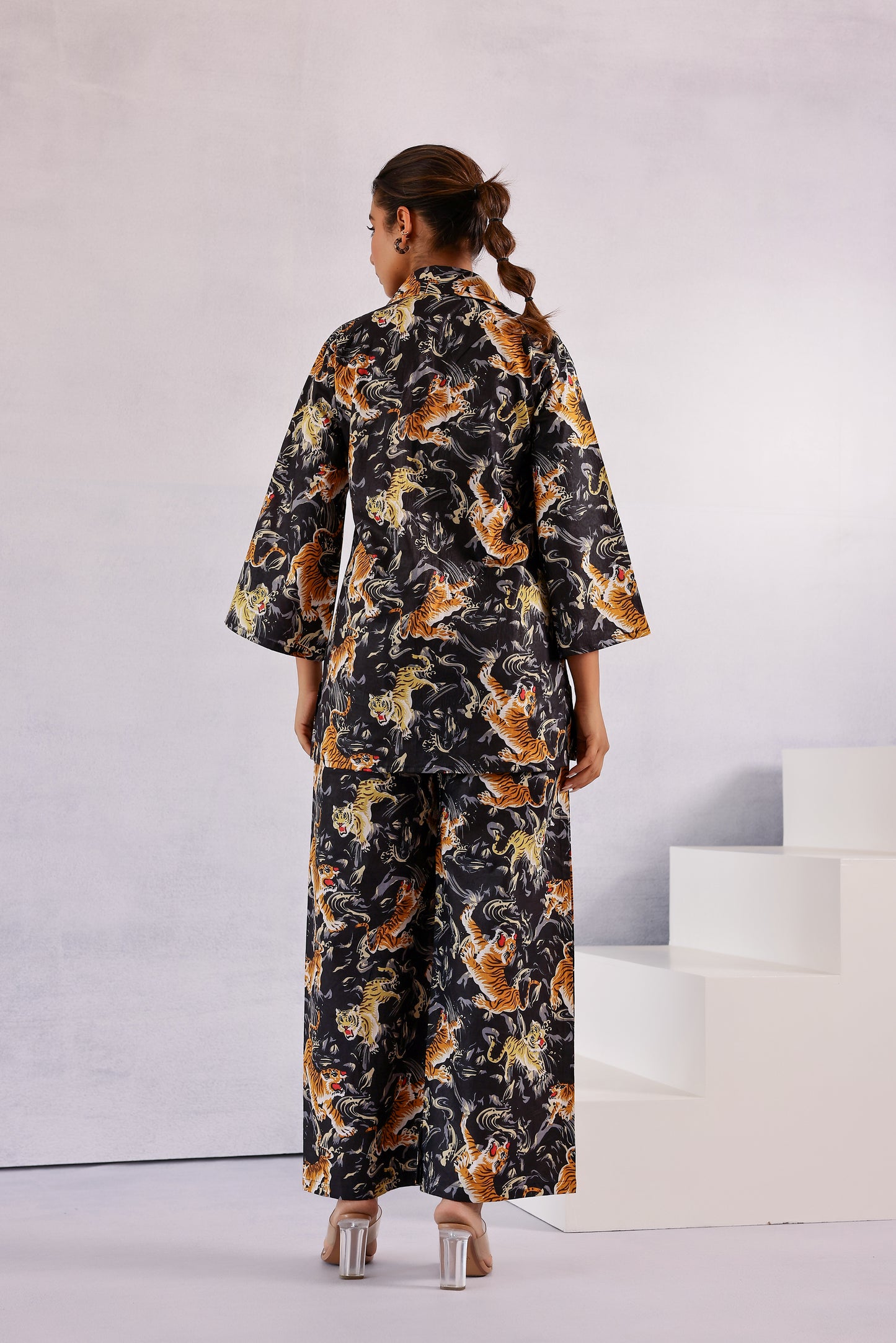 Black Tiger Printed Coord Set
