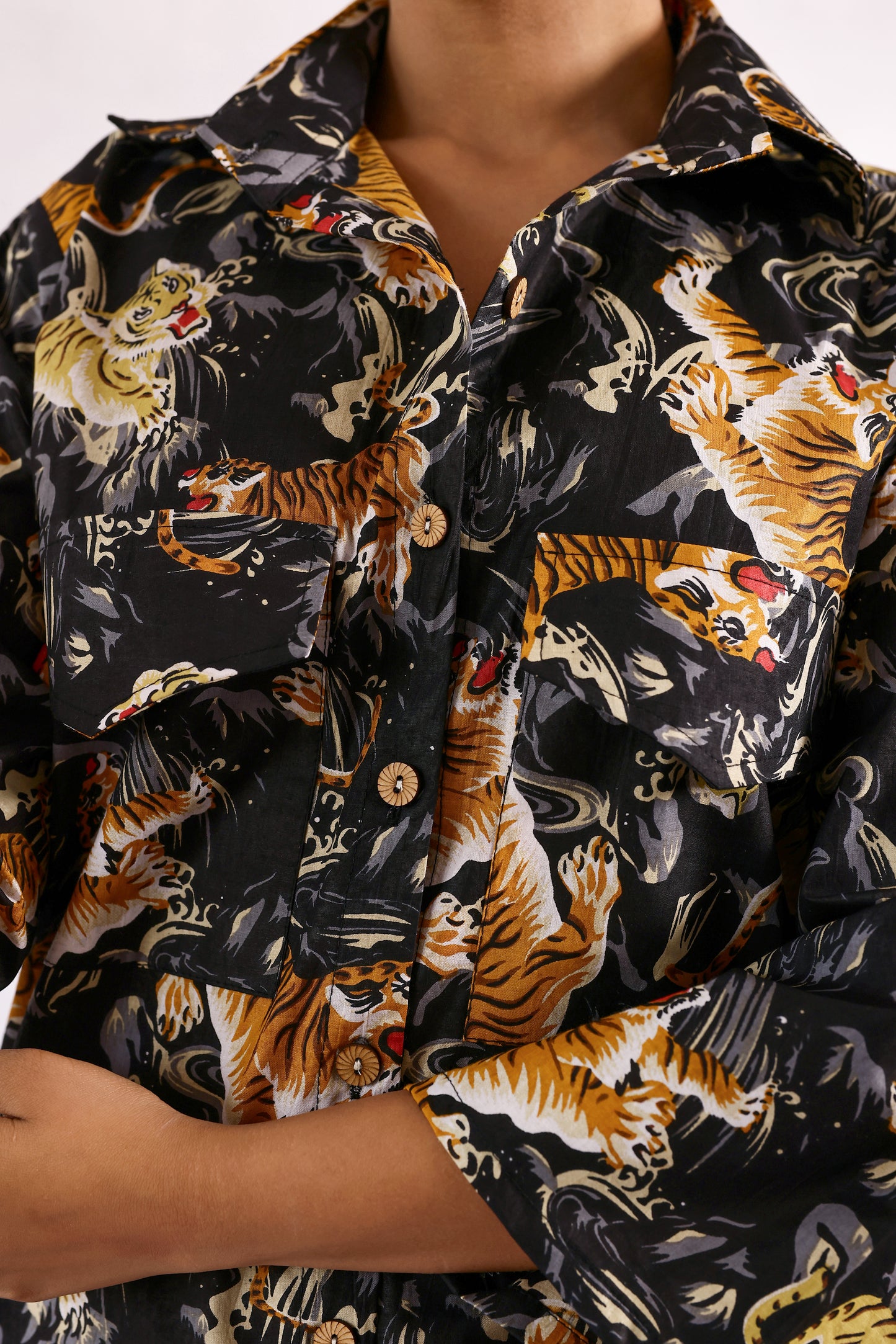Black Tiger Printed Coord Set