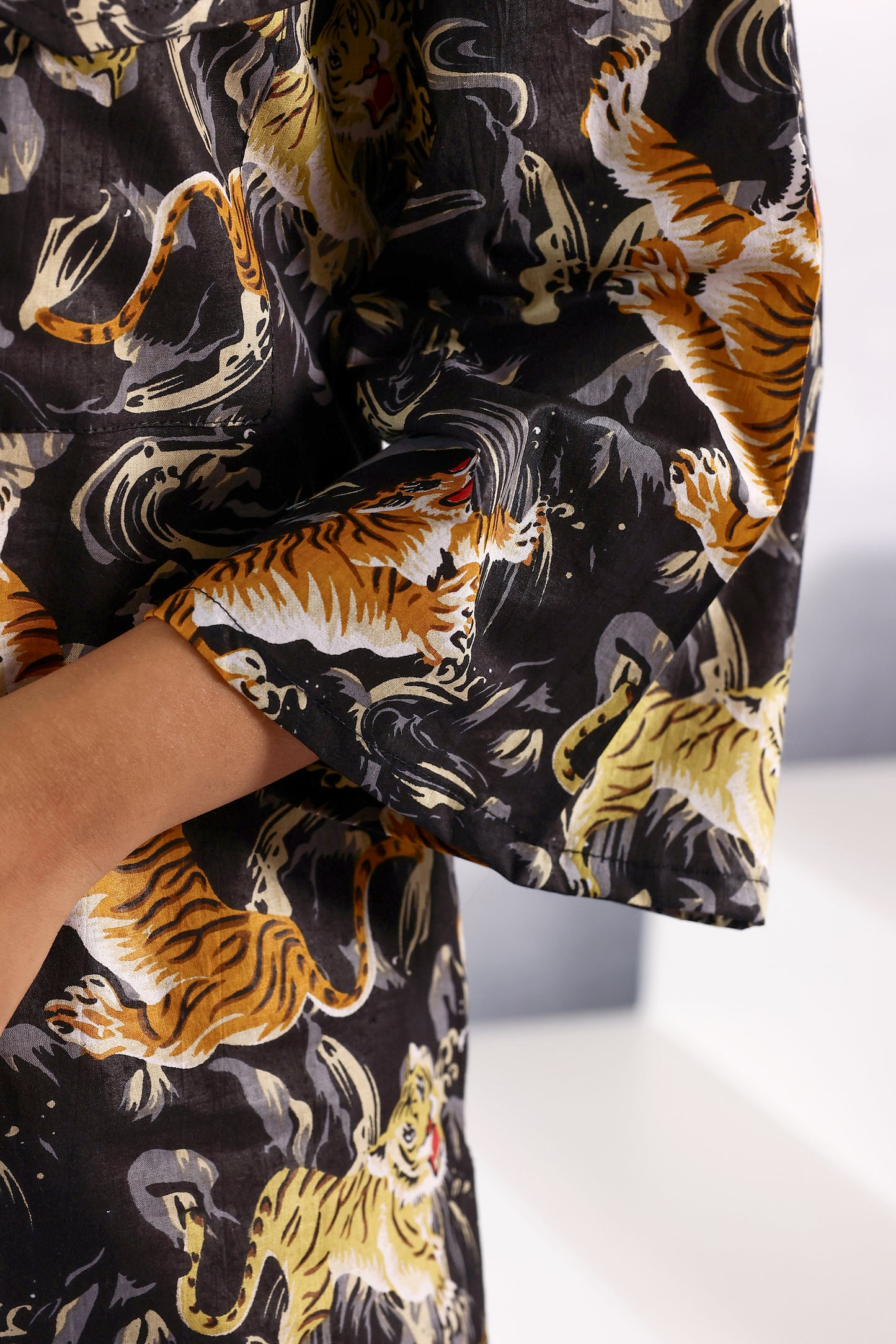 Black Tiger Printed Coord Set