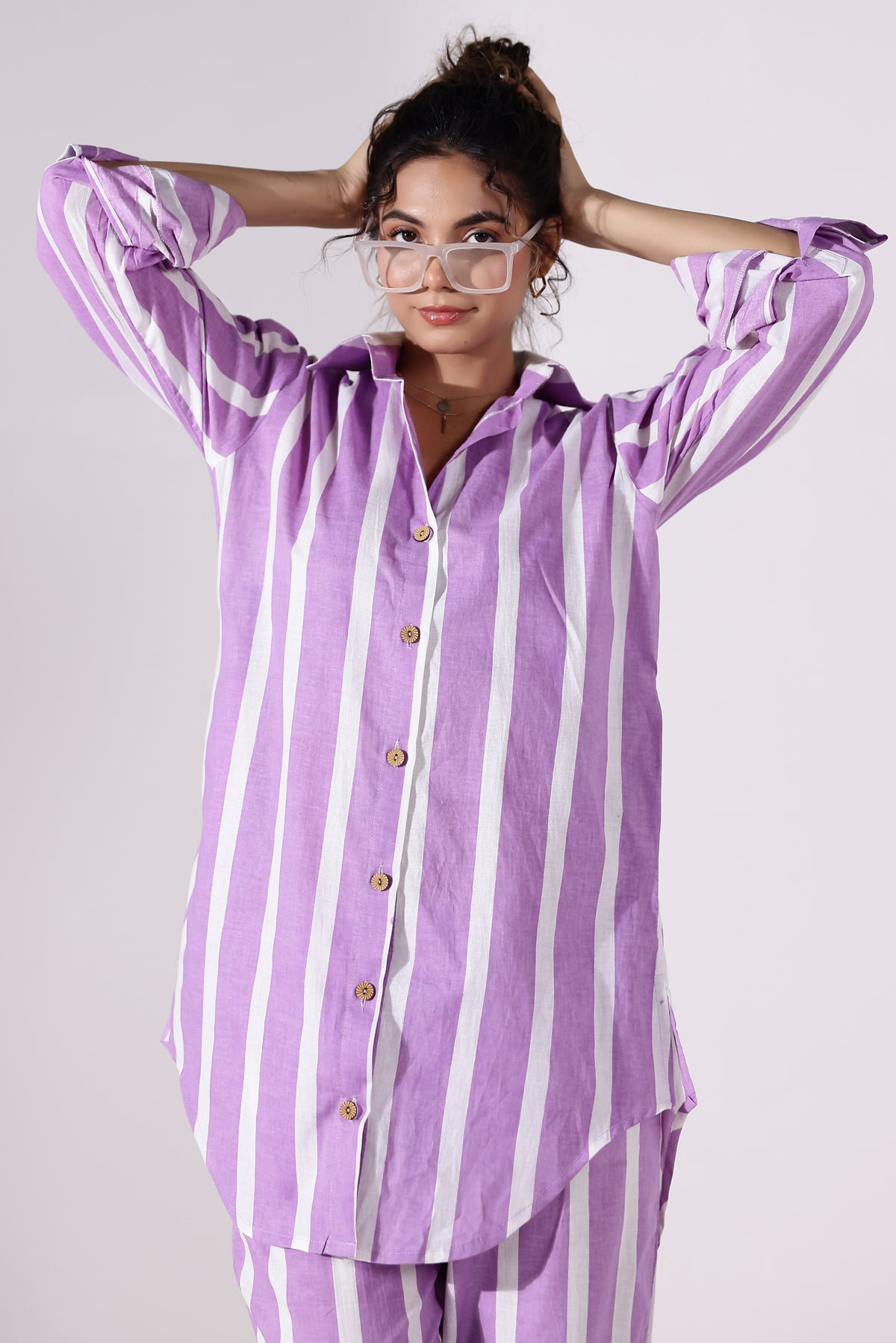 The Lavendar Stripe Cotton Coord Set
