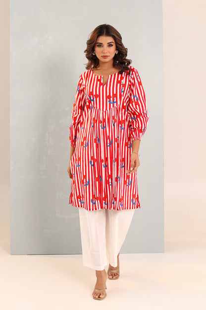 Imperial Red White Coord Set