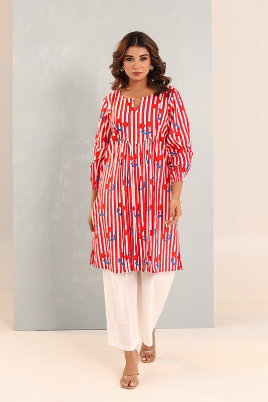 Imperial Red White Coord Set