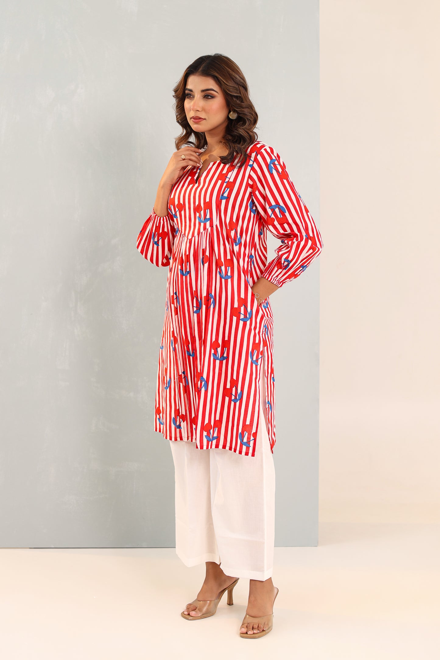 Imperial Red White Coord Set