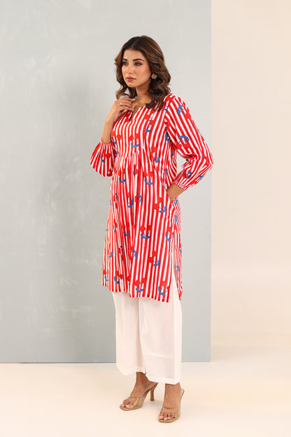 Imperial Red White Coord Set
