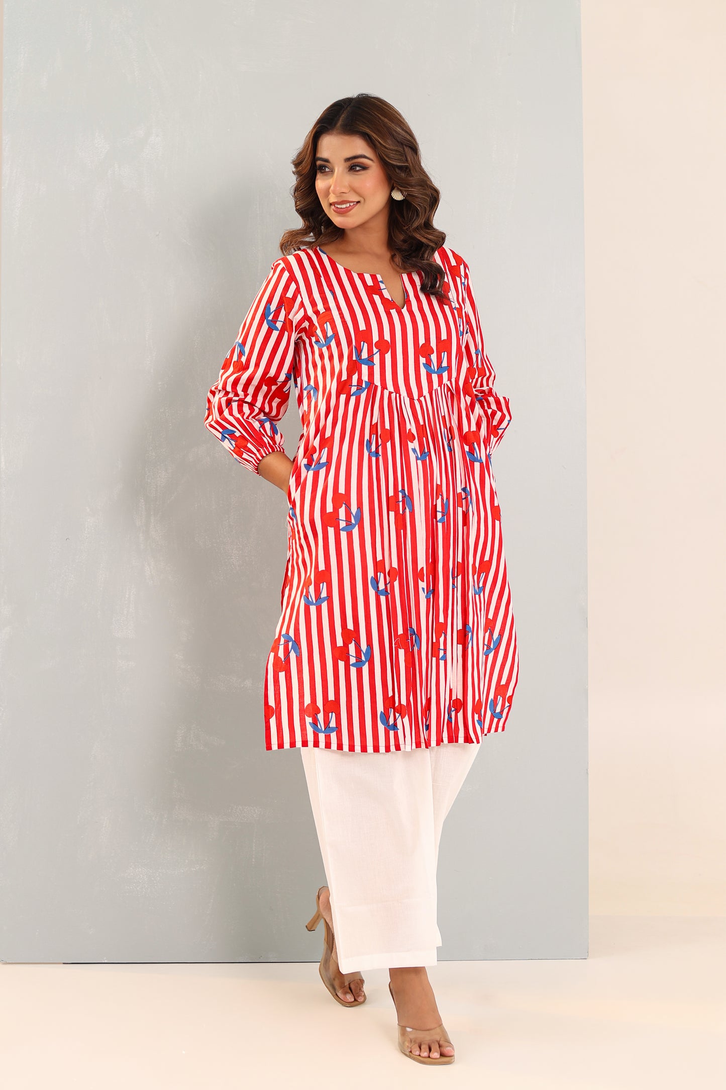 Imperial Red White Coord Set