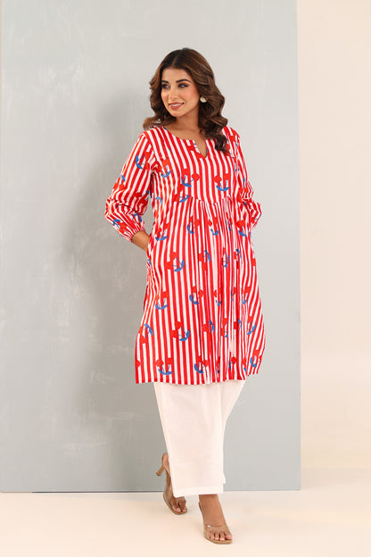 Imperial Red White Coord Set