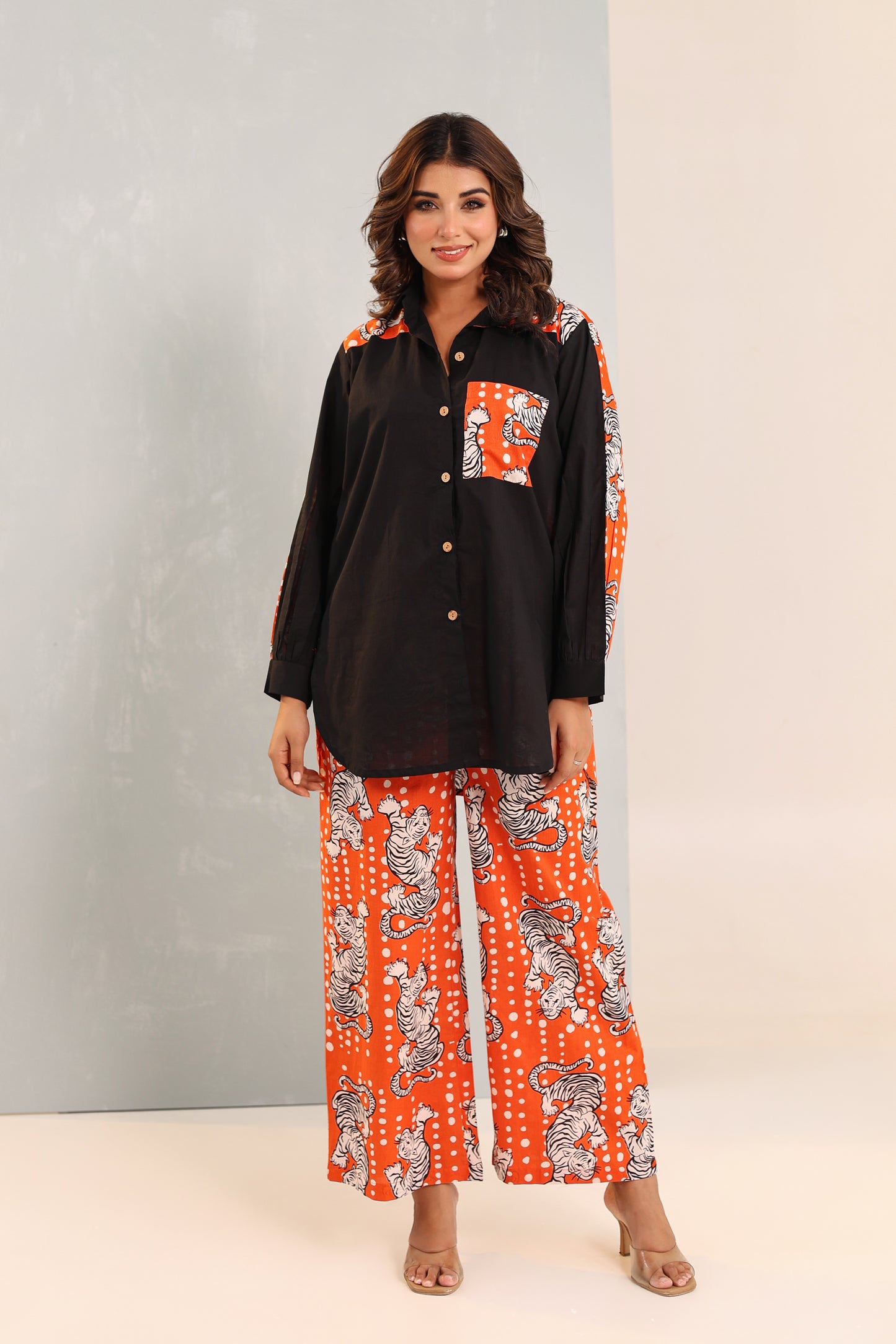 Albino Tiger Cotton Coord Set