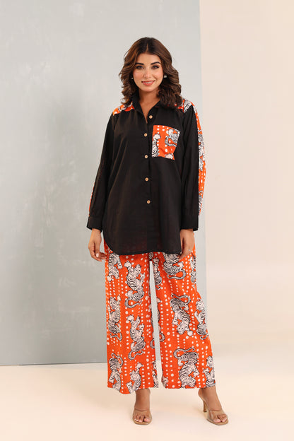 Albino Tiger Cotton Coord Set