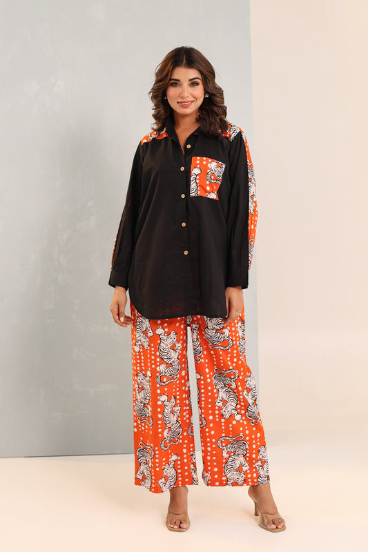 Albino Tiger Cotton Coord Set