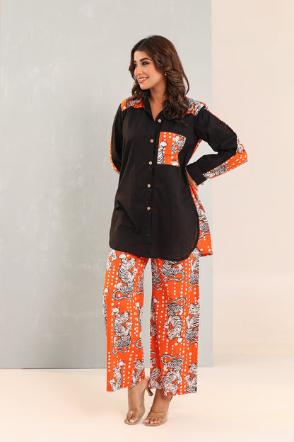 Albino Tiger Cotton Coord Set
