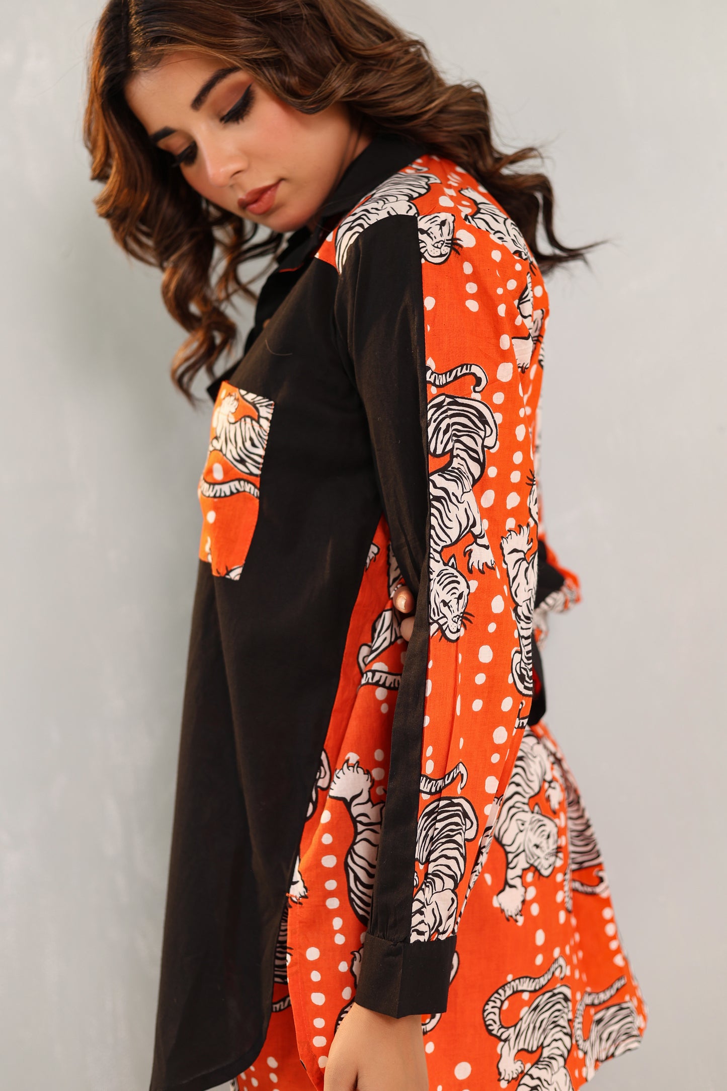 Albino Tiger Cotton Coord Set