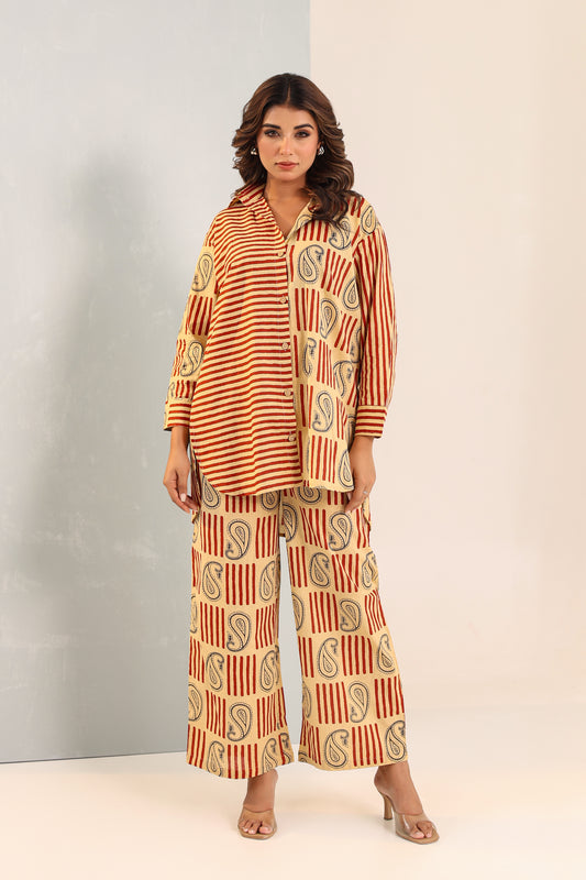 Rusty Lines Cotton Coord Set