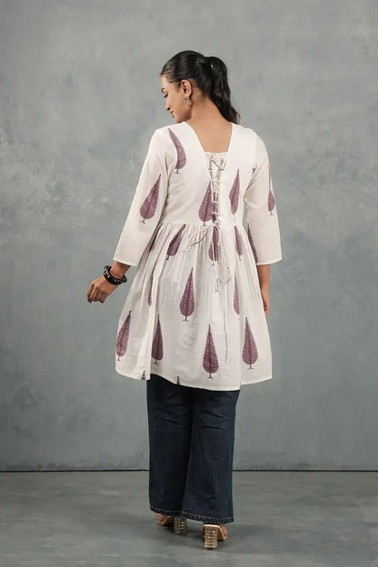 Ivory Botanical Flare Top