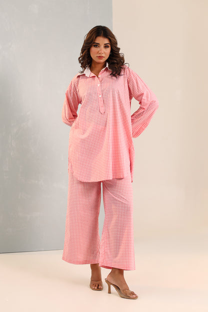 Sakura Pink Plaid Co-ord Set