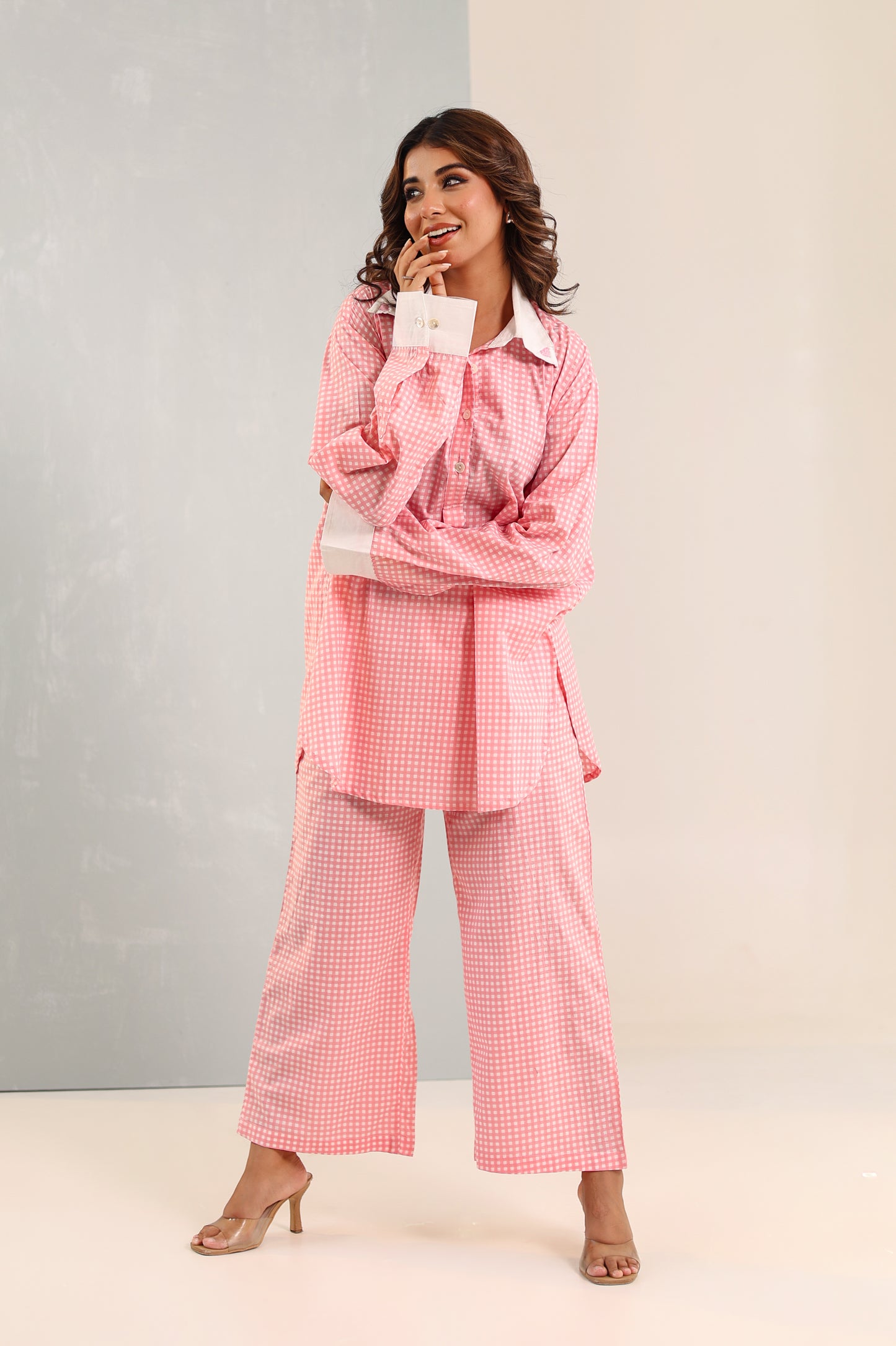 Sakura Pink Plaid Co-ord Set
