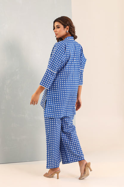 Poppy Blue Checks Coord Set