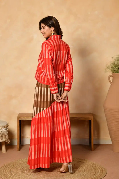 Scarlet Drift Cotton Skirt Set