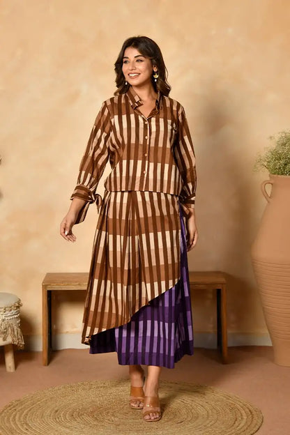 Espresso Eclipse Cotton Skirt Set