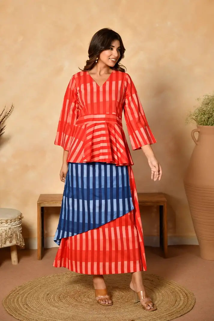 Ruby Horizon Cotton Skirt Set
